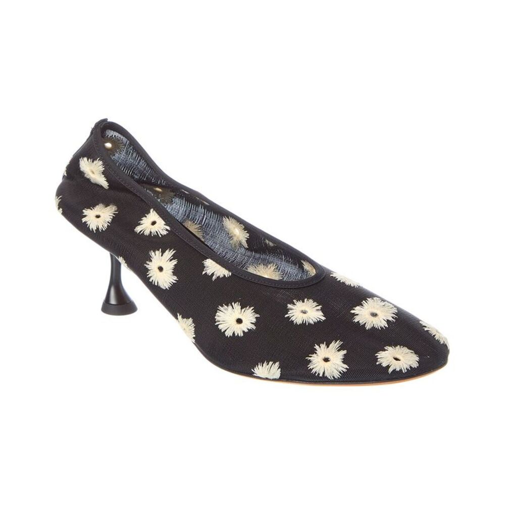 Proenza Schouler Tee Embroidered Mesh & Leather Pump, Black